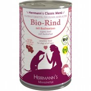 48er-SET Bio Rind mit Buchweizen 400g Hund Nassfutter Herrmann
