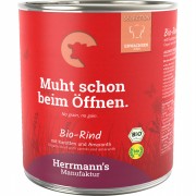 Bio Rind mit Karotten - purinarm - 800g Hund Nassfutter Herrmann