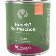 24er-SET Hirsch NICHT BIO mit Kartoffel Zucchini Quitten 800g Hund Nassfutter Herrmann
