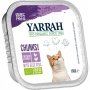 64er-SET Bio Bröckchen Huhn und Truthahn 100g Katze Nassfutter Yarrah