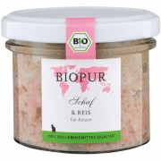 Bio Schaf & Reis 100g im GLAS (!!!) glutenfrei Katze Nassfutter Biopur