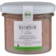 Haut- und Fellerkrankungen (Bio) 100g im Glas! Katze Nassfutter Biopur